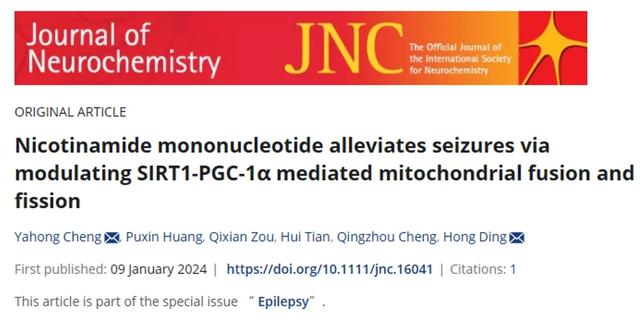 Nicotinamide mononucleotide alleviates seizures viamodulating SlRT1-PGC-1a mediated mitochondrial fusion and fission