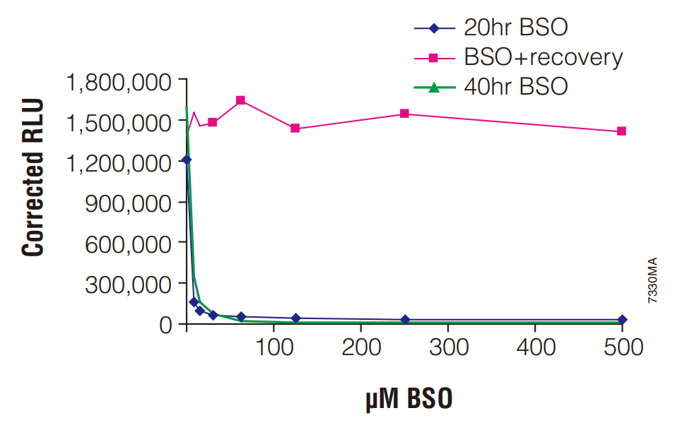 The sensitizing compound sulfoxylamine butylthiamine BSO inhibits the depletion and recovery of GSH in cells