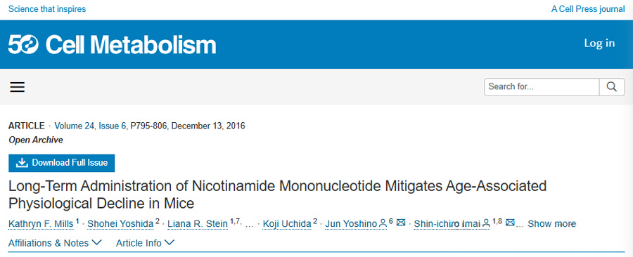 Long-Term Administration of Nicotinamide Mononucleotide Mitigates Age-Associated Physiological Decline in Mice