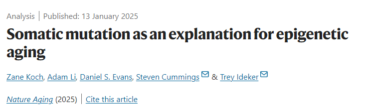 Somaticmutation asan explanation forepigenetic aging